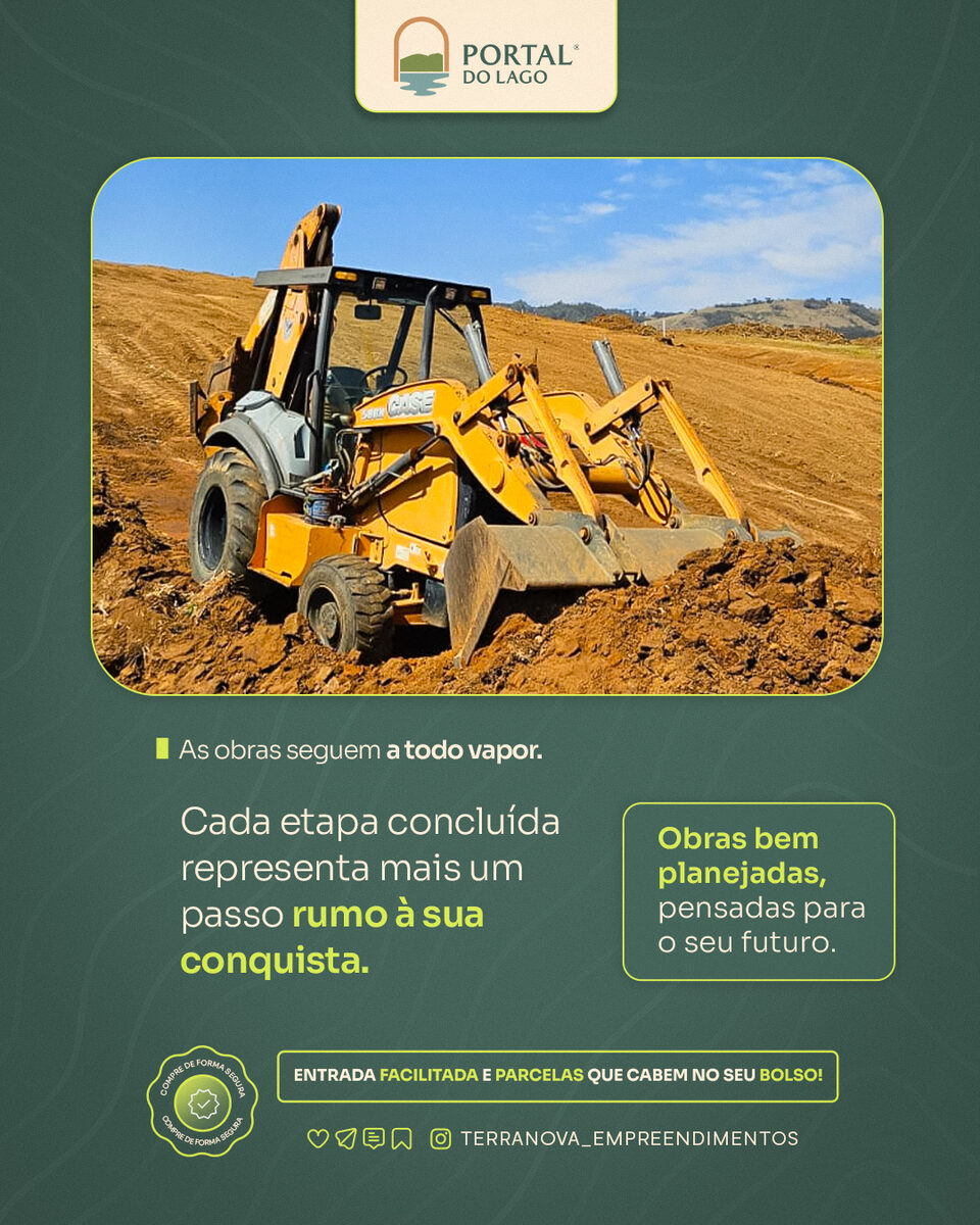 Portal do Lago — Cada etapa concluída